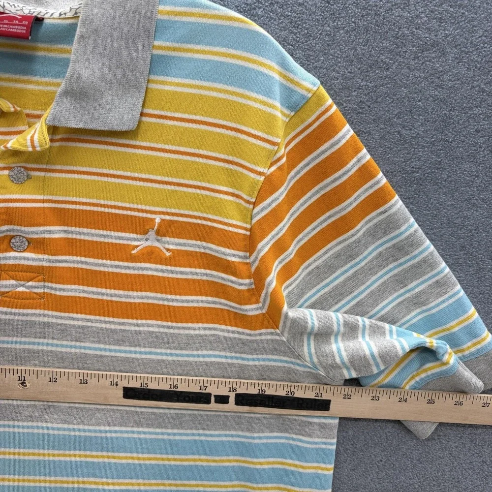 Jordan Polo Shirt Mens XL Colorful Stripe Cotton Jumpman Logo Casual